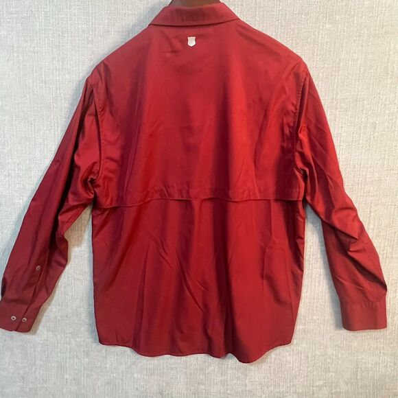 Field & Stream Shirt Men’s M Red Long Snap Sleeve Red Smart Cool Fishing Outdoor - Picture 7 of 10